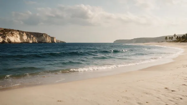 The white-sand beach in front of Mira Ocean Estates